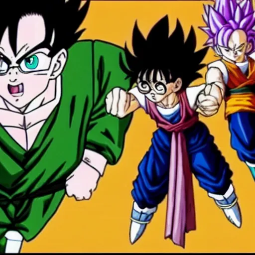 Image similar to a still of harry potter in dragon ball z