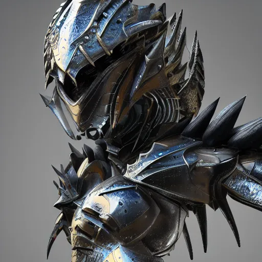 Image similar to stunning cinematic close shot of a beautiful female knight, but as an anthropomorphic female dragon, well designed highly detailed perfect female robot dragon head with slick LED eyes, well armored, sharp claws, HD octane render, fantasy, furry art, Artstation, Deviantart, Furaffinity