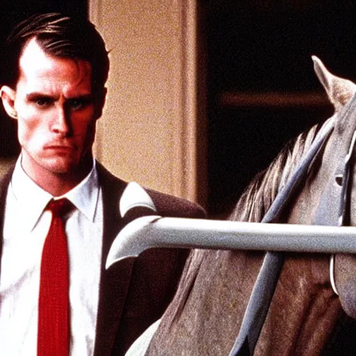 Prompt: horse in American Psycho (1999)