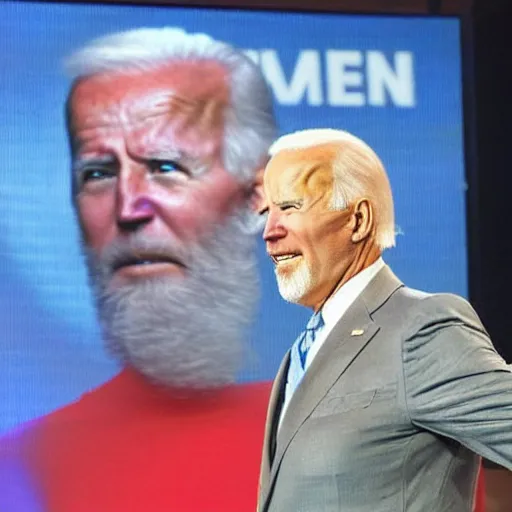 Prompt: bearded beard joe biden with a beard