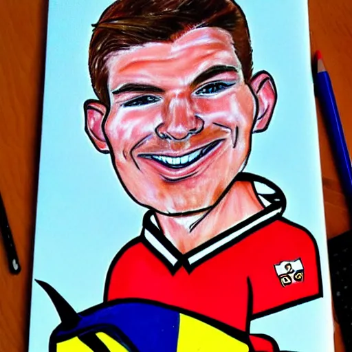 Image similar to a badly drawn picture of max verstappen, caricature, funny, crayon art, bad, beginner art