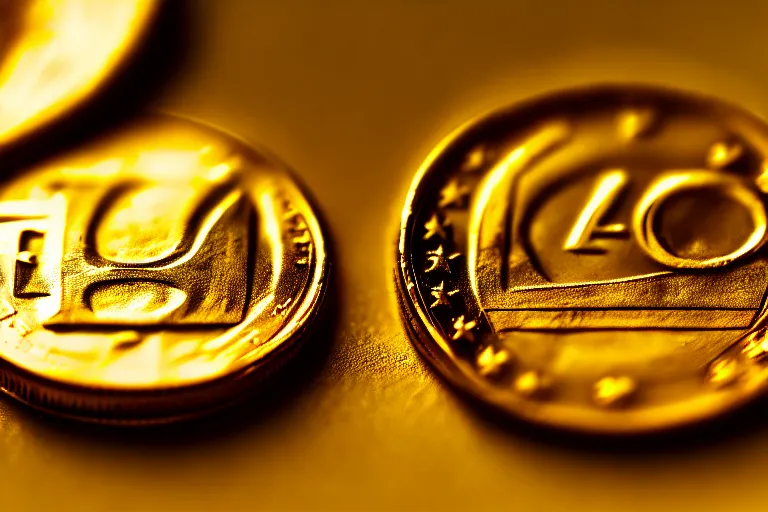 Image similar to a macro shot of a one euro coin. super realistic 8 k render of a elegant, cinematic composition