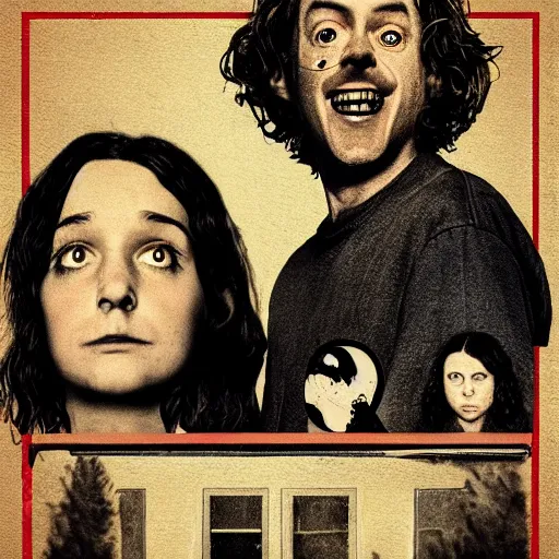 Image similar to horror movie poster inspired by hereditary, graphic design