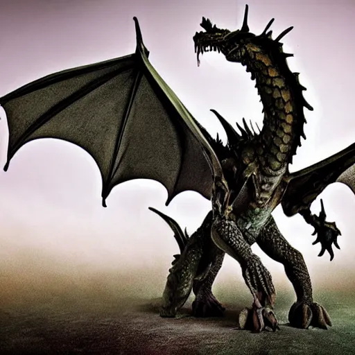 Prompt: fantasy dragon made out of clay, hyperrealistic, national geographic photo