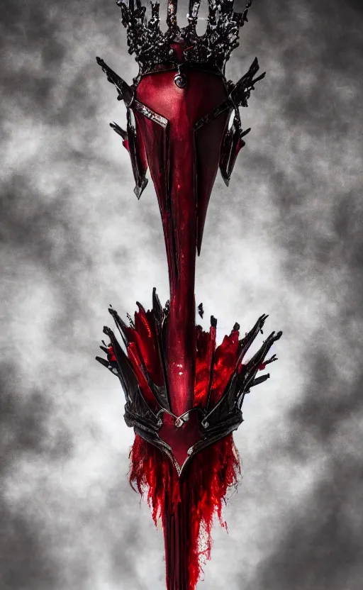 Image similar to the blood crown queen wear the scarlet armor, cinematic lighting, various refining methods, micro macro autofocus, ultra definition, award winning photo