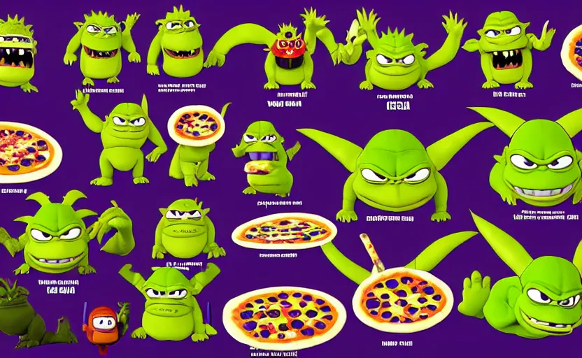 Image similar to pizza godzilla yoda donkey kong pikachu yeti shrek super robot homer groot waluigi darth vader mike wazowski, highly detailed, extremely high quality, hd, 4 k, 8 k, professional photographer, 4 0 mp, lifelike, top - rated, award winning, cinematic, realistic, detailed lighting, detailed shadows, sharp, no blur, edited, corrected, trending