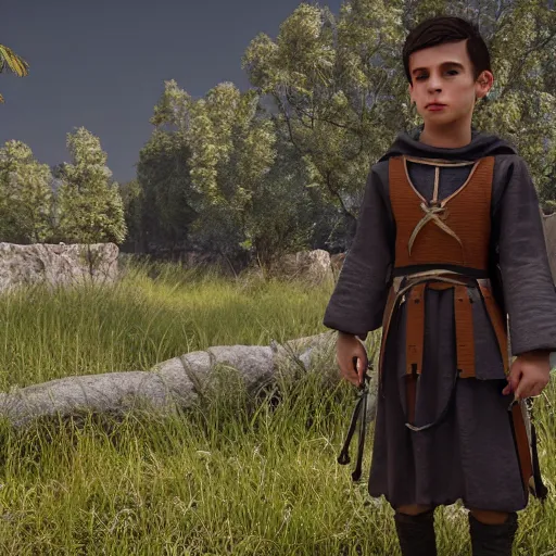 Image similar to medieval boy, full 8 k highly detailed unreal engine 5 render