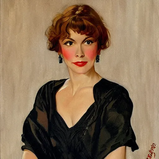 Image similar to jc leyendecker painting of the actress lee grant