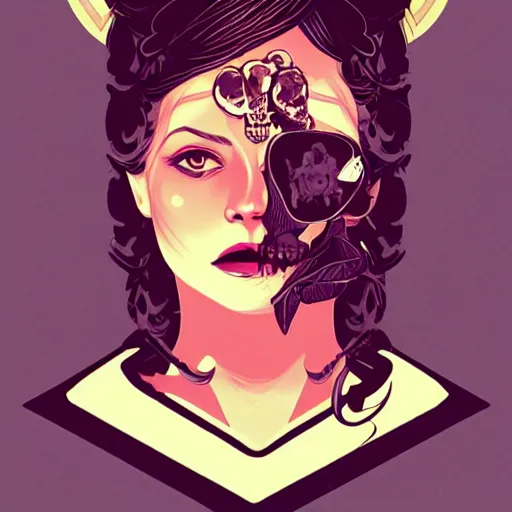 Image similar to portrait skull girl by petros afshar, tom whalen, laurie greasley, jc leyendecker and singer sargent