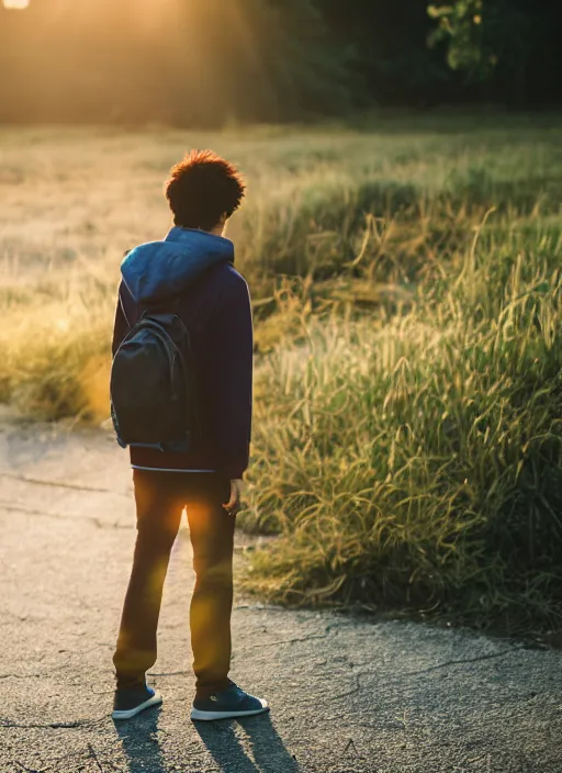 Image similar to photo of deku, 35mm, f/1.4, Golden Hour light, ,