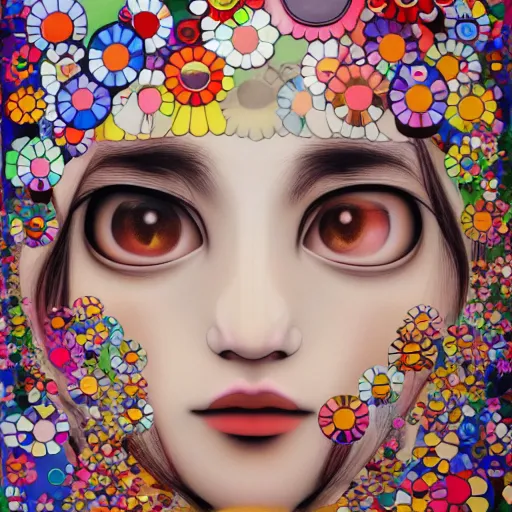 Prompt: a surreal portrait of a girl by takashi murakami, 4 k, detailed, 2 0 2 2