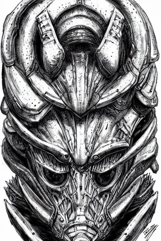 Image similar to armoured warrior oyster humanoid monster, symmetrical, highly detailed, digital art, clam themed armour, sharp focus, trending on art station, ambient lighting, kentaro miura art style