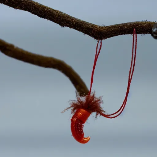 Prompt: a worm on a string toy in it's natural habitat in the wild