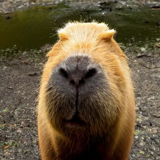 Prompt: photo of a happy capybara