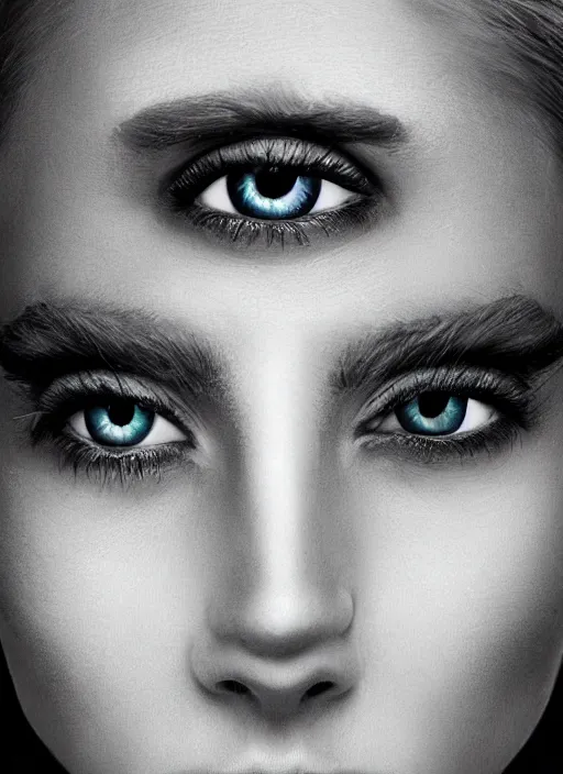 Image similar to portrait of a stunningly beautiful eye, all styles combined and multiplied