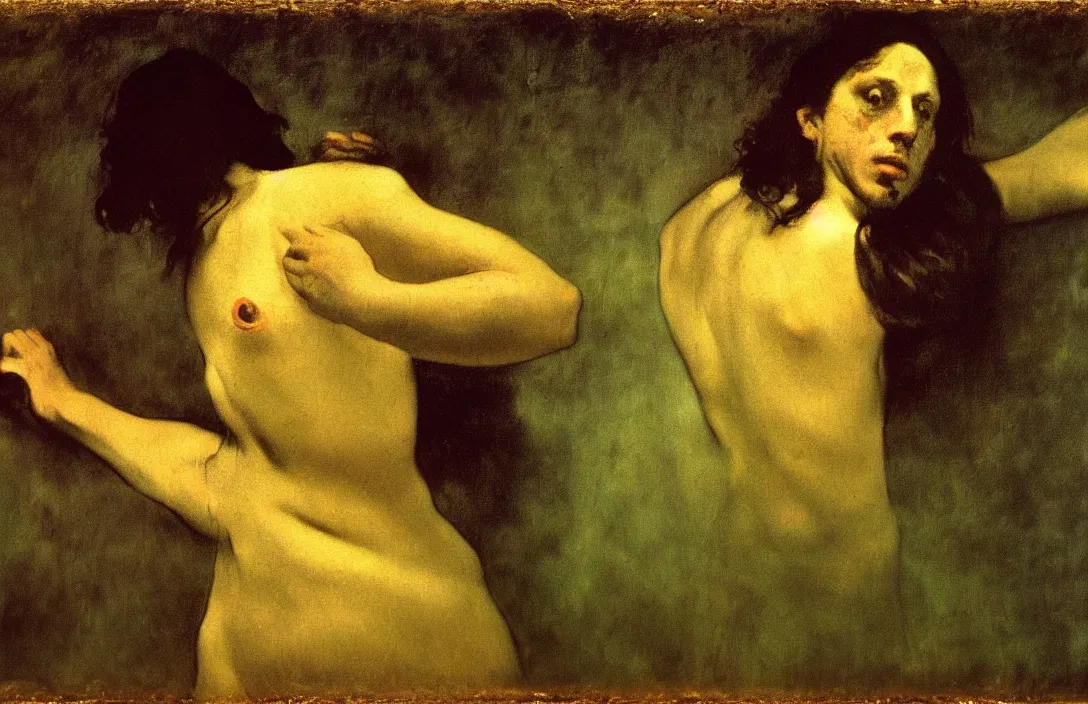 Image similar to main protagonist gustave courbet and french realism work of art intact flawless ambrotype from 4 k criterion collection remastered cinematography gory horror film, ominous lighting, evil theme wow photo realistic postprocessing a painting requires a little mystery, some vagueness, and some fantasy. edgar degas ( 1 9 6 2 ) directed by cinematography by kubrick