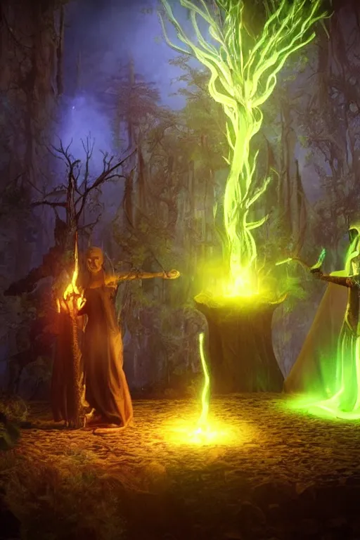 Image similar to elven glowing magic effects, unreal