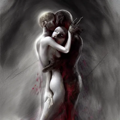 Image similar to lovers death, artstation hall of fame gallery, editors choice, #1 digital painting of all time, most beautiful image ever created, emotionally evocative, greatest art ever made, lifetime achievement magnum opus masterpiece, the most amazing breathtaking image with the deepest message ever painted, a thing of beauty beyond imagination or words