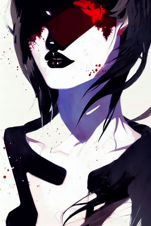 Image similar to a ultradetailed beautiful painting of a stylish goth girl, by conrad roset, greg rutkowski and makoto shinkai trending on artstation