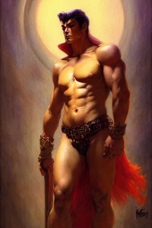 Prompt: male, wizard, character design, painting by gaston bussiere, katsuya terada, frank frazetta, tom of finland, trending on artstation