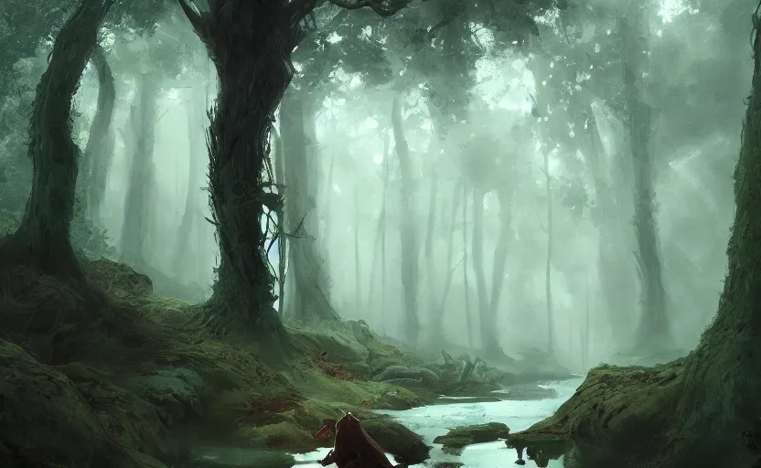 Image similar to a painting of a sensual forest trending on artstation in the style of greg rutkowski