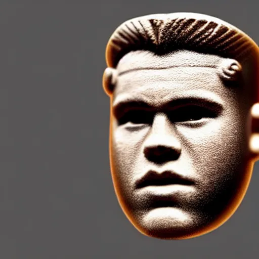 Image similar to photograph of a realistic chess king piece. it has magnus carlsen's face! in a chess board