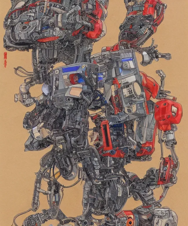 Prompt: a highly detailed full - color drawing by otomo katsuhiro, young man with a robot arm, pixiv, manga, anime, google top result, artstation frontpage