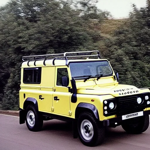 Image similar to Mike tyson driving a Land Rover Defender 110 (1985)