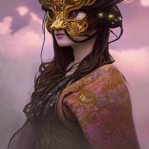 Image similar to a photorealistic dramatic fantasy render of a beautiful woman wearing a beautiful intricately detailed japanese rabbit kitsune mask and clasical japanese kimono by wlop, artgerm, greg rutkowski, alphonse mucha, beautiful dynamic dramatic dark moody lighting, shadows, cinematic atmosphere, artstation, concept design art, octane render, 8 k