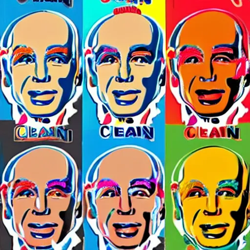 Prompt: Mr. Clean in the style of Andy Warhol