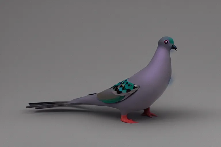 Prompt: a pigeon sculpted from clay, studio lighting, studio photography, 3 d model, 3 d render, unreal engine, octane render, cgi, 8 k