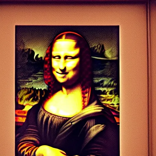 Prompt: Boris Johnson throwing tomatoes at the Mona Lisa