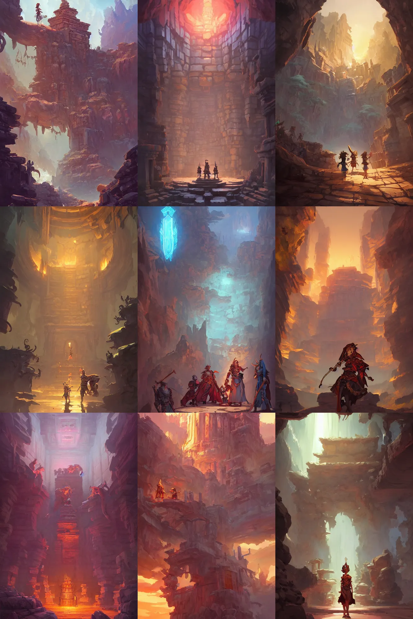 Prompt: ancient temple RPG dungeon, D&D official fanart behance hd artstation by Jesper Ejsing, by RHADS and Makoto Shinkai and Lois van baarle and ilva kuvshinov and rossdraws