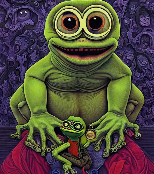 portrait, nightmare anomalies, pepe the frog by | Stable Diffusion ...