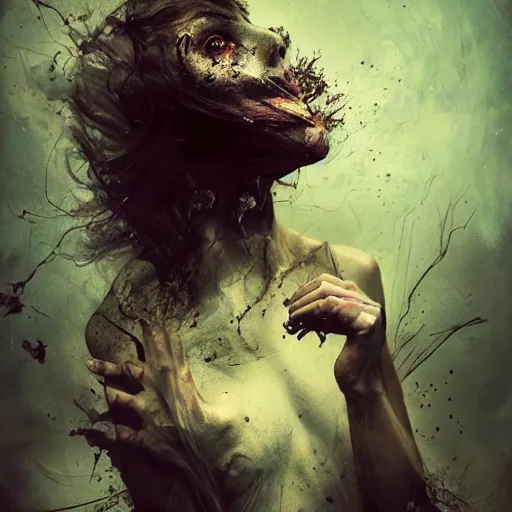 Image similar to the beast, by brooke shaden and alberto seveso and eve ventrue and john salminen and tim okamura, trending on artstation hq, deviantart, pinterest, 4 k uhd image