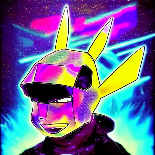 Image similar to databending style pokemon portrait airbrushed in style of 1 9 8 0 sci - fi, hip hop album cover art, conceptual mystery pokemon, intricate detailed painting, illustration sharp detail, manga 1 9 9 0