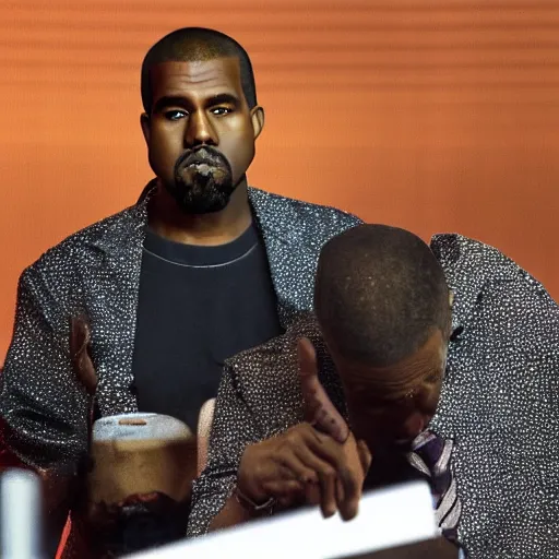 Prompt: Kanye West on the face of Bill Nye the Science Guy