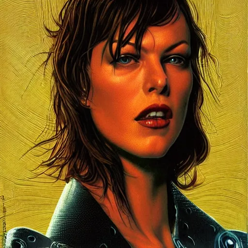 Image similar to “ milla jovovich retro minimalist portrait by jean giraud, moebius starwatcher comic, 8 k ”