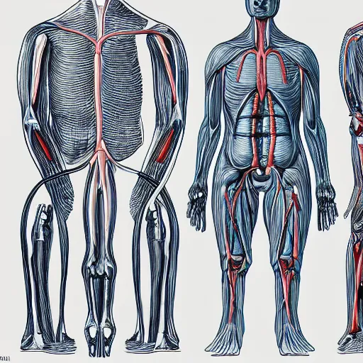 Prompt: human anatomy diagrams of an English breakfast