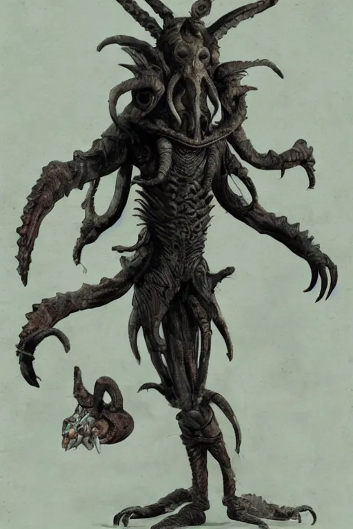 Image similar to creature concept art, weta studios, Guillermo Del Toro, pans labyrinth, Hellboy