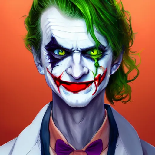 A realistic anime portrait the joker with a human face | Stable ...