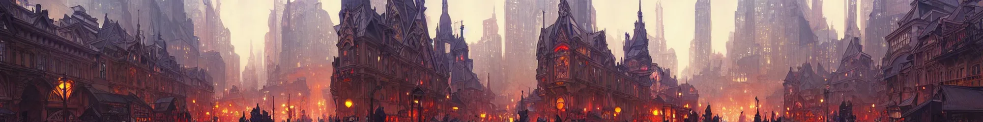 Prompt: a bustling city during the daytime, dark fantasy, horror, highly detailed, digital painting, concept art, illustration, trending on artstation, art by Artgerm and Greg Rutkowski, Alphonse Mucha and Rossdraws