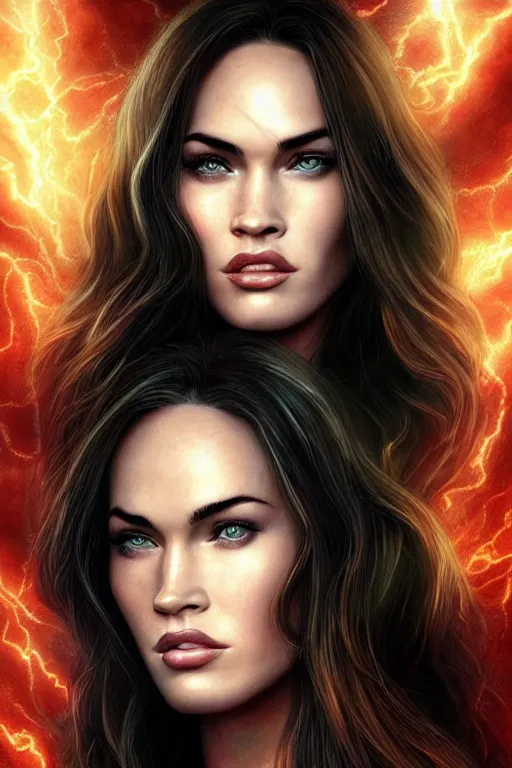 Image similar to majestic and regal portrait of megan fox female the flash, dc universe, perfect face, beautiful, intricate, epic, elegant, fantasy, highly detailed, digital painting, hard focus, beautiful volumetric lighting, epic light, ultra detailed, by leesha hannigan, ross tran, thierry doizon, kai carpenter, ignacio fernandez rios