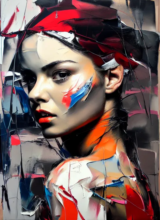 Prompt: painting of a gorgeous young woman in the style of Guy Denning, realistic, sharp focus, 8k high definition, insanely detailed, intricate, elegant, art by Guy Denning and Francoise Nielly