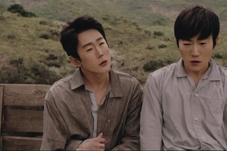 Prompt: korean film still from korean adaptation of Brokeback Mountain (2005)