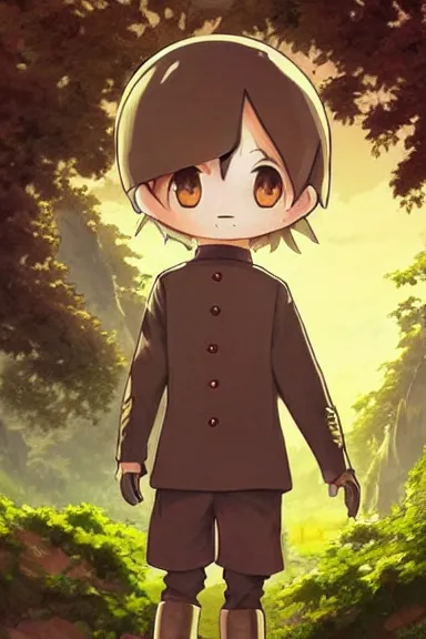 Prompt: beautiful little boy in nazi male uniform. made in abyss art style, sharps focus, pose, cute detailed artwork, anatomically correct, ilya kuvshinov, reflection, perfect composition, wallpaper mobile, digital art, detailed anime soft face, symmetrical face, western comic, illustration, realistic, smooth, lois van baarle, soft details, balthus