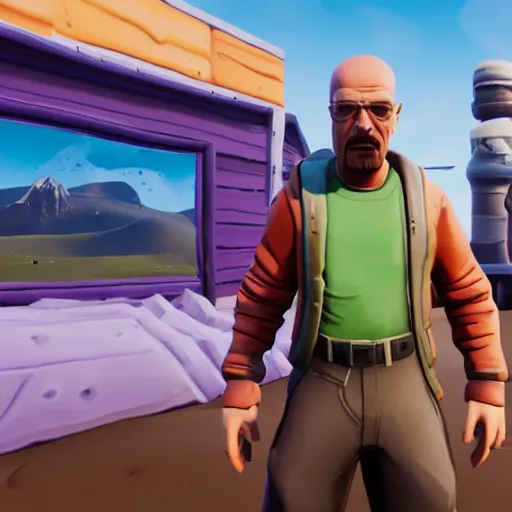 Image similar to screenshot of walter white in fortnite