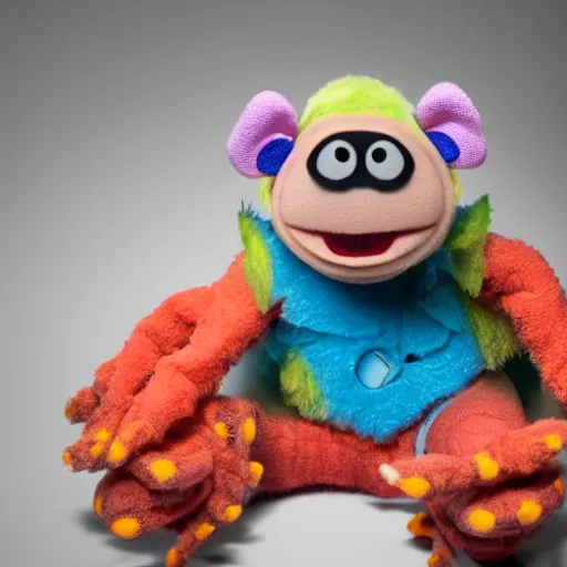 Prompt: very cute grogu as a muppet, product photography, commercial lighting, hdr