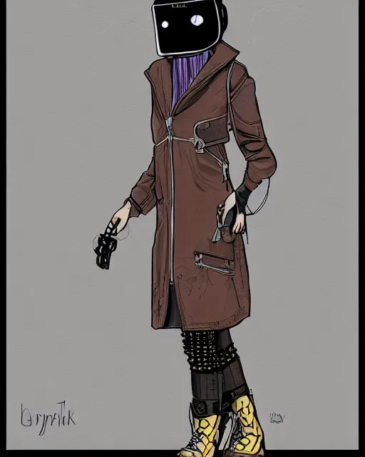 Prompt: cypherpunk fashion illustration