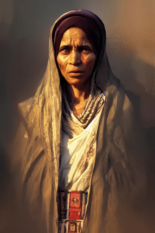 Prompt: egyptian citizen, portrait, poor, intricate, elegant, volumetric lighting, digital painting, highly detailed, artstation, sharp focus, illustration, ruan jia